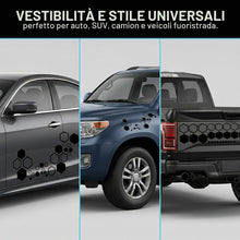 Carica l'immagine nel visualizzatore di Gallery, Adesivi Auto 52 Pezzi a Nido d'Ape con 2 Raschietti Trapezoidali – Set Racing Strisce per Tuning Auto, Decorazione Carro