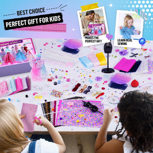 800+ Pezzi – Kit Di Design Di Moda Per Ragazze con 6 Manichini, Kit Per Arte e Artigianato Creativi, Kit Da Cucito Per Bambini, Regalo di Compleanno per Bambine, 6 7 8 9 10 11 12+ anni