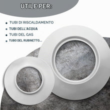 Carica l'immagine nel visualizzatore di Gallery, DOJA Industrial | Rosone Copri Tubi rotondo | 80 mm | Colore Bianco | Rosone coprimuro | Rosetta di Copertura in Plastic