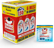 Carica l'immagine nel visualizzatore di Gallery, Omino Bianco Detersivo Lavatrice Igienizzante, 2000 ml x 3 + Omaggio