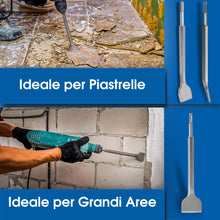 Carica l'immagine nel visualizzatore di Gallery, S&amp;R Set di 4 Scalpelli SDS-Plus per Piastrelle Muratura e Calcestruzzo
