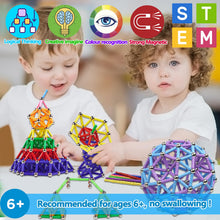 Carica l'immagine nel visualizzatore di Gallery, Jokooan Blocchi magnetici, 220 pezzi, bastoncini magnetici, giocattoli da costruzione, giocattoli da costruzione STEM Montessori, giocattolo educativo e cervello, set per bambini
