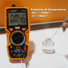 Carica l'immagine nel visualizzatore di Gallery, Multimetro digitale con 6000 conteggi, Amperemetro Ohmmetro Voltmetro TRMS, Misura la resistenza alla corrente di tensione Diodo Continuità Temperatura Frequenza NCV con display LCD e torcia elettrica