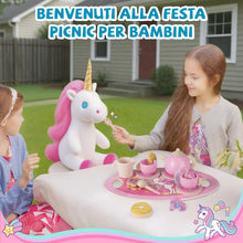 Carica l'immagine nel visualizzatore di Gallery, Unicorno Set da Tè Giochi in Legno, Accessori Cucina Bambini Legno, Gioco Ruolo Tea Party Montessori Educativo, Unicorno Bambina Regalo 2 3 4 5 6 Anni, Giocattoli Giochi Bambina Bimba 2 3 4 5 6 Anni