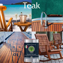 Carica l'immagine nel visualizzatore di Gallery, OLIO TEAK NATURAL GSW, protezione UV di mobili e pavimenti pietra naturale e BARCHE E YACHT, incolore - naturale (1000 ml)