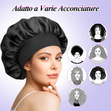 Carica l'immagine nel visualizzatore di Gallery, Cuffia Seta Capelli Notte Set di 2 Cuffia Capelli Seta, Cuffia Doccia Donna, Cuffia Notturna per Capelli Ricci e Lisci, 
