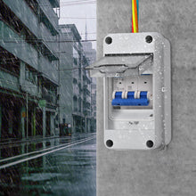 Carica l'immagine nel visualizzatore di Gallery, Scatola di sicurezza a 3 moduli IP65, impermeabile, plastica, avvitabile, giardino o esterni