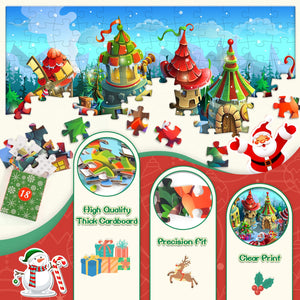 HappyGoLucky Calendario Avvento Bambini 2024, Puzzle 6 * 24 (144 Pezzi) Bambini Regali Natale Bambini Calendario dell Avvento Giochi Bambino Bambina 3-12 Anni Idee Regalo Bambina Bambino 3-12 Anni