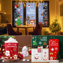 Carica l'immagine nel visualizzatore di Gallery, Moxled Adesivi Natalizi per Finestre, 162 Vetrofanie Natalizie con Fiocchi di Neve Renne Babbo Natale, Riutilizzabili Adesivo Statico PVC Adesivi per Decorazioni Natalizie Vetrine Porte Vetro Casa