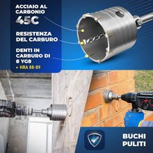 Carica l'immagine nel visualizzatore di Gallery, S&amp;R Fresa Sega a Tazza Carotatrice Muro Cemento Ø68x60mm SDS-Plus