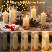 Carica l'immagine nel visualizzatore di Gallery, Dehobo Candele Led Fiamma Oscillante, IP65 (13,5/15/18cm x 5,5cm, 6 Pezzi)