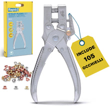 Carica l'immagine nel visualizzatore di Gallery, Rapid Pinza per Occhielli RP05 con Perforatore e 105 Occhielli da 4 mm