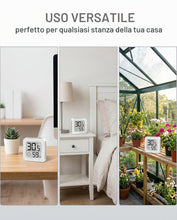 Carica l'immagine nel visualizzatore di Gallery, Termometro Digitale, Termometro Bianco 1 Pz, Alta Precisione LCD Grande, Monitoraggio Clima Stabile Ideale per Camera e 