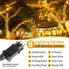 Carica l'immagine nel visualizzatore di Gallery, GARITE - Catena luminosa per esterni, 20 m, 200 LED, albero di Natale, bianco caldo, impermeabile, espandibile, con 8 modalità, per interni ed esterni, decorazione giardino, matrimonio, Natale, feste