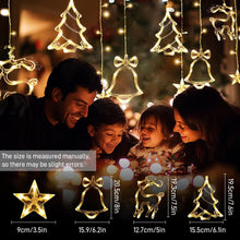 Carica l'immagine nel visualizzatore di Gallery, Lypumso Tenda Luminosa Natale, 3.5M Luci di Natale 8 Modalità, 120LEDs Catena Luminosa Natalizie Batteria/USB IP44 con Funzione di Timer, per Decorazioni Esterno/Interno, Finestra, Giardino, Balcone