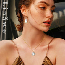 Carica l'immagine nel visualizzatore di Gallery, Linawe Set di gioielli Set di gioielli per donna, gioielli da sposa in oro, gioielli di moda, orecchini pendenti da donna, ciondolo a catena in oro