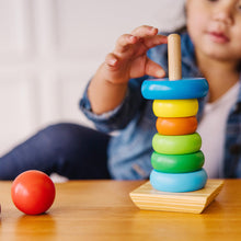 Carica l&#39;immagine nel visualizzatore di Gallery, Melissa &amp; Doug Gioco Torre Bambini con Anelli Impilabili Arcobaleno in Legno | Piramide | Incastri Educativi | Giochini Regalo 18 Mesi