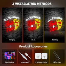 Carica l'immagine nel visualizzatore di Gallery, All You Need Is Love &amp; Pizza Insegna Led Pizza Lampada Neon USB Dimmerabile Insegna al Neon Decorazione Letter Insegne L