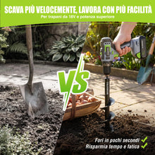 Carica l'immagine nel visualizzatore di Gallery, WORKPRO 2 Pezzi Punta per Trivella a Spirale da Giardino,Lega di acciaio, Trapano a Mano Attrezzo da Giardinaggio, a Man