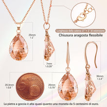 Carica l'immagine nel visualizzatore di Gallery, Linawe Set di gioielli gialli per donna, set di orecchini da donna in oro rosa, orecchini a catena da appendere, gioielli da sposa, gioielli di moda