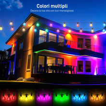 Carica l'immagine nel visualizzatore di Gallery, Kawaya Colorato Natale Catene Luminose 8M per Esterni Giardino Luci Impermeabile con LED Lampadine Catena Luminosa Ester