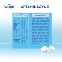 Carica l'immagine nel visualizzatore di Gallery, APTAMIL Soya 3, Alimento Liquido, Naturalmente Senza Lattosio, 12x500ml