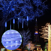 Carica l'immagine nel visualizzatore di Gallery, BrizLabs Luci Della Pioggia di Meteore, 30cm 10 Tubi 240 LED Luci Natalizie Esterno Impermeabile IP44 Stringa Luci LED per Natale Albero del Giardino Festa di Nozze Interno Decorazione, Blu