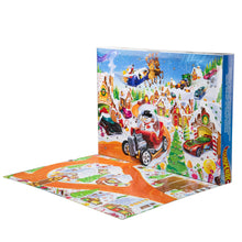 Carica l'immagine nel visualizzatore di Gallery, Hot Wheels - Calendario dell'Avvento 2025, 24 finestrelle numerate con sorprese a tema Natale, 10 macchinine, 10 clip e 14 accessori inclusi, giocattolo per bambini, 3+ anni, JCB47