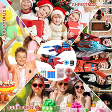 Carica l'immagine nel visualizzatore di Gallery, LIVESTN Set di 2 Spiderm Guanti per Bambino, Launcher Glove Guanti Launcher per Giochi con Spiderm Maschera e Spiderm Tatuaggi Spiderm Web Launcher Toy, Giocattolo Educativo per Bambini (D)