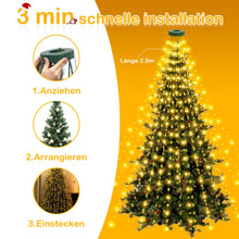 Carica l'immagine nel visualizzatore di Gallery, AGOTD Luci Albero di Natale 2,5 m, 16 Ghirlande 400 LED, Mantello 8 Modalità, Cascata per Interno Esterno, Bianco Caldo