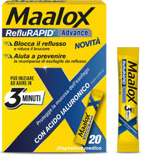 Carica l'immagine nel visualizzatore di Gallery, Maalox RefluRAPID Advance Antiacido con Acido Ialuronico, 20 Stick