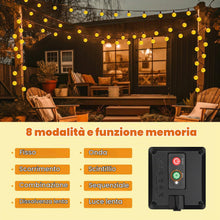 Carica l'immagine nel visualizzatore di Gallery, litogo Luci Solari da Giardino, 15M 50 LED 8 Modalità Catena Luminosa Esterno Solare, Impermeabile Lucine da Esterno Sol