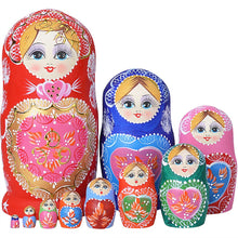Carica l'immagine nel visualizzatore di Gallery, Marchio di Matrioska specializzato, nesting dolls Matrioske Bambola Matrioska russa in 10 pezzi, tiglio di zona frigida,