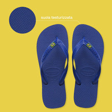 Carica l'immagine nel visualizzatore di Gallery, Havaianas - Top Brasil, Infradito Comode, Resistenti e Leggere con Suola Antiscivolo, Bandiera del Brasile sulle Strisce, Unisex Adulto, Marine Blue, 35/36 EU