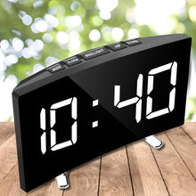 Carica l'immagine nel visualizzatore di Gallery, Retoo Allarme digitale con numeri luminosi, specchio camera da letto, sveglia a specchio con indicatore di temperatura, orologio da tavolo, comodino, soggiorno