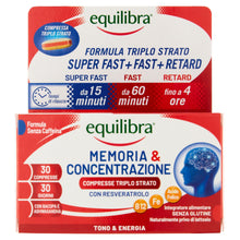 Carica l'immagine nel visualizzatore di Gallery, Equilibra Memoria e Concentrazione, 30 Compresse Triplo-Strato, No Caffeina