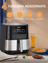 Carica l&#39;immagine nel visualizzatore di Gallery, Innsky Friggitrice ad Aria 5,5 Litri, 1700W Friggitrice ad Aria Calda con 11 Programmi, Air Fryer con Funzione di Preriscaldamento, Sbrinamento, Keep Warm, Ricette Italiane