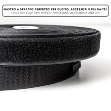 Carica l'immagine nel visualizzatore di Gallery, IPEA Nastro a Strappo da Cucire 20 mm Nero - [ Ben 25 Metri di Lunghezza ] - Made in Italy - (Non Adesivo) - Striscia Ex
