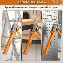Carica l'immagine nel visualizzatore di Gallery, DEKO Pistola per Silicone Manuale, Doppio Rapporto di Spinta 10:1 e 20:1, Antigoccia Selezionabile, Portacartuccia Girev