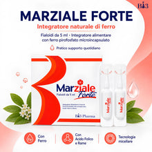 Carica l'immagine nel visualizzatore di Gallery, Marziale Forte Integratore Ferro e Acido Folico 20 Fiale da 5ml Bi3 Pharma