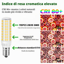 Carica l'immagine nel visualizzatore di Gallery, Lampadine LED E14 7W Equivalenti a 60W, Lampadina LED E14, 820LM, Bianco Neutro 4000K, Nessun Sfarfallio, Non Dimmerabil