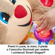 Carica l&#39;immagine nel visualizzatore di Gallery, Fisher-Price - Il Cagnolino Smart Stages Ridi &amp; Impara, morbido peluche educativo per imparare le prime paroline, con 75+ canzoni, luci e melodie, 6+ mesi, Versione italiana, FPM51