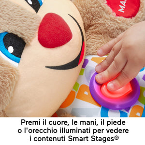 Fisher-Price - Il Cagnolino Smart Stages Ridi & Impara, morbido peluche educativo per imparare le prime paroline, con 75+ canzoni, luci e melodie, 6+ mesi, Versione italiana, FPM51