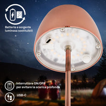 Carica l'immagine nel visualizzatore di Gallery, Briloner - Set di 2 Mini Lampade da Tavolo LED, IP44, Touch, Oro Rosa