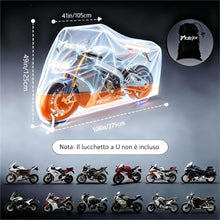 Carica l'immagine nel visualizzatore di Gallery, Maizjok® Telo Moto da Esterno Interno Telo Coprimoto Impermeabile Copri Moto 210D Poliestere Copertura per Motocross Motocicletta Stradale/Adventure/Sportiva/Turismo/Crociera XXL（275x105x125cm)