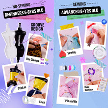 Carica l&#39;immagine nel visualizzatore di Gallery, 800+ Pezzi – Kit Di Design Di Moda Per Ragazze con 6 Manichini, Kit Per Arte e Artigianato Creativi, Kit Da Cucito Per Bambini, Regalo di Compleanno per Bambine, 6 7 8 9 10 11 12+ anni