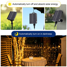 Carica l'immagine nel visualizzatore di Gallery, Tacobey Luci Natale Esterno Solari, 20M 200 LED Catena Luminosa Esterno Solare con Telecomando, Impermeabile, 8 Modi, Decorative Per Giardino, Cortile (Bianco Caldo)