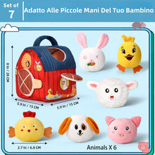 Carica l'immagine nel visualizzatore di Gallery, Giochi Montessori Neonato 6-12 Mesi - Casa Morbida Animali da Fattoria con Fienile/Sonaglio/Specchio Neonati Montessori 