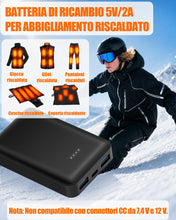 Carica l'immagine nel visualizzatore di Gallery, 10000mAh Power Bank per Gilet Riscaldato, Giacca, Pantaloni e Coperta