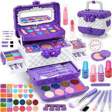 Carica l'immagine nel visualizzatore di Gallery, Aureyung Trucchi Bambina, 54PCS Lavabile Set Trucchi Bambina, Valigetta Trucchi Bambina, Giocattoli Bambina 3-12 Anni Giochi Bambina, Regalo Natale Compleanno Bambina 3 4 5 6 7 8 9 10 Anni